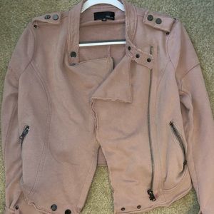 Baby pink leather jacket